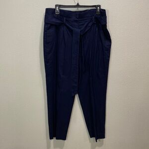 Boden T0287 paperbag trousers‎ linen navy blue